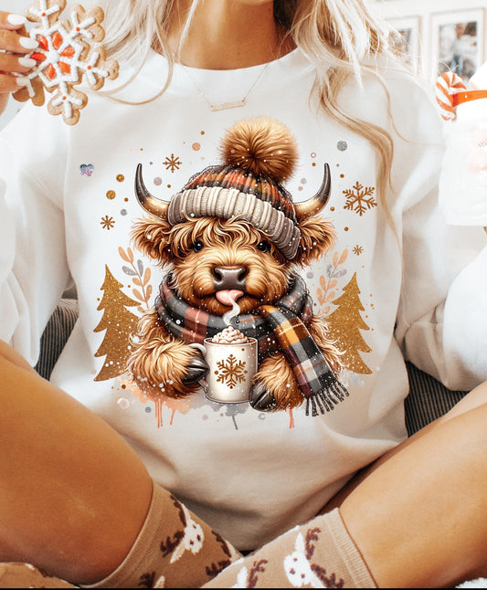 Highland Christmas cow