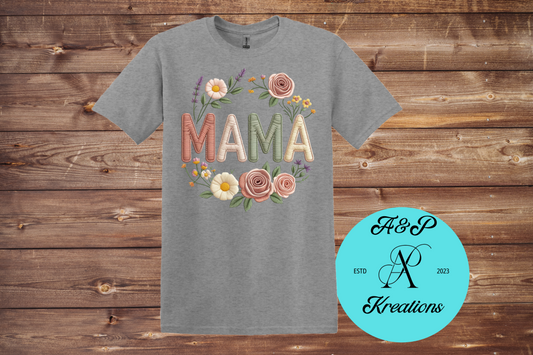 MAMA  Faux Embroidery